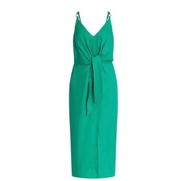 Reiss Kay Sleeveless with Pockets green Linen Dress Size 4 - Picture 11 of 11